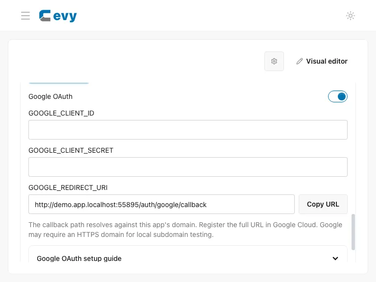 Google sign-in configuration