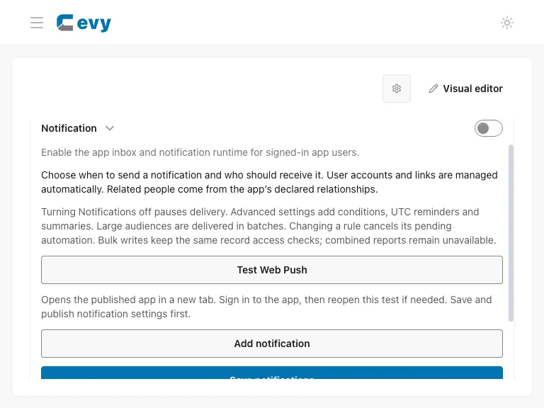Expanded notification settings