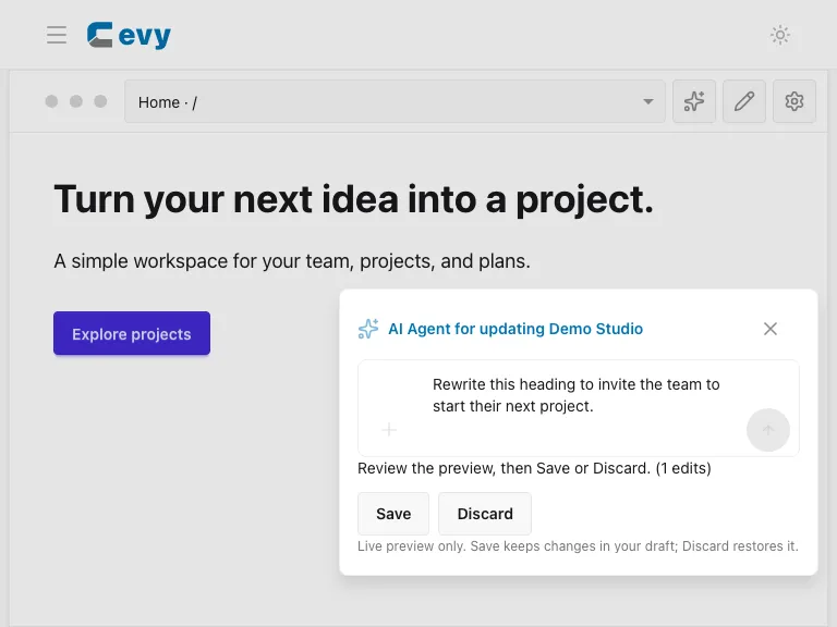 Completed demo AI proposal with review actions