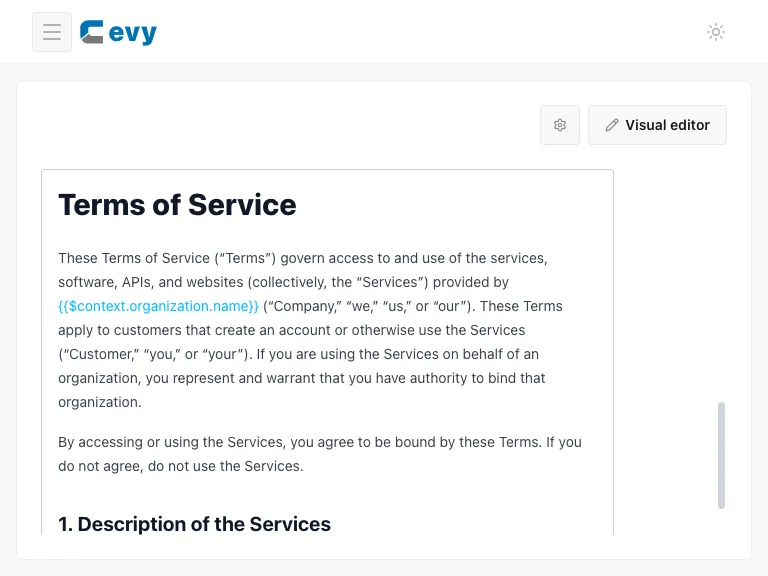 Terms document editor