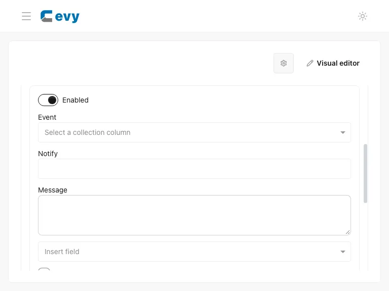 New notification rule editor