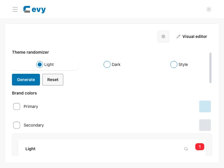 Theme randomizer controls